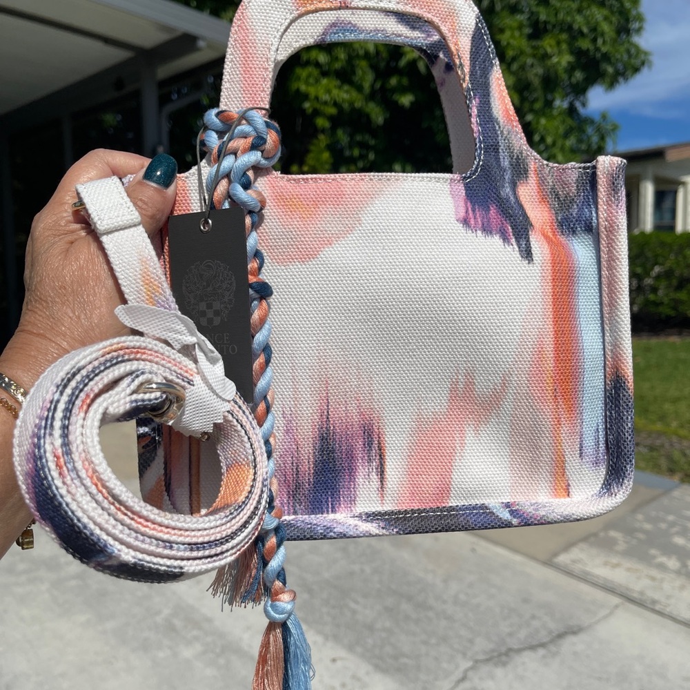 VINCE CAMUTO Printed Small Canvas Tote-Oriel In Blooming Brush - Picture 4 of 13